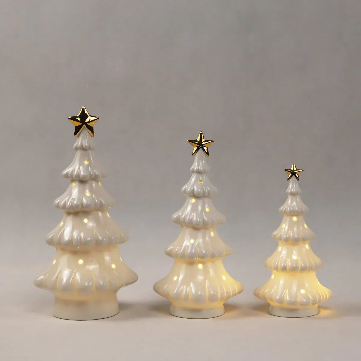 christmas ceramic light artificial christmas trees decoration desk led light decorations for christmas tree