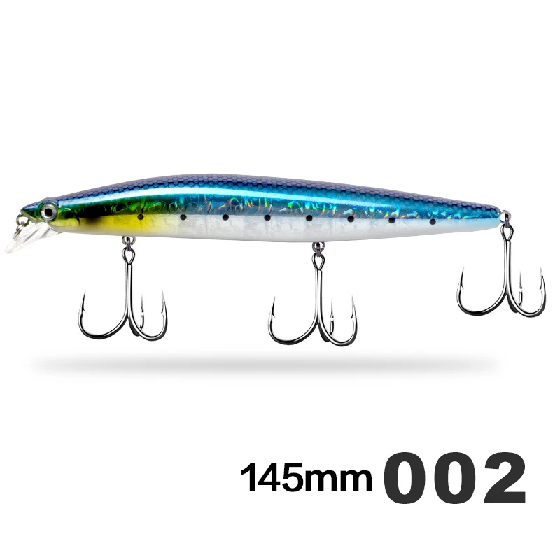 ハンツース D1 フィッシング ハードルアー 145mm 浮きミノー 3Dアイ付き