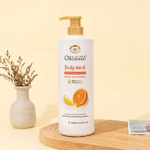 Private Label New Design Custom Shower Gel Brighten the Complexion and Improve Dark Yellow Sweet Orange & Lemon Body Wash