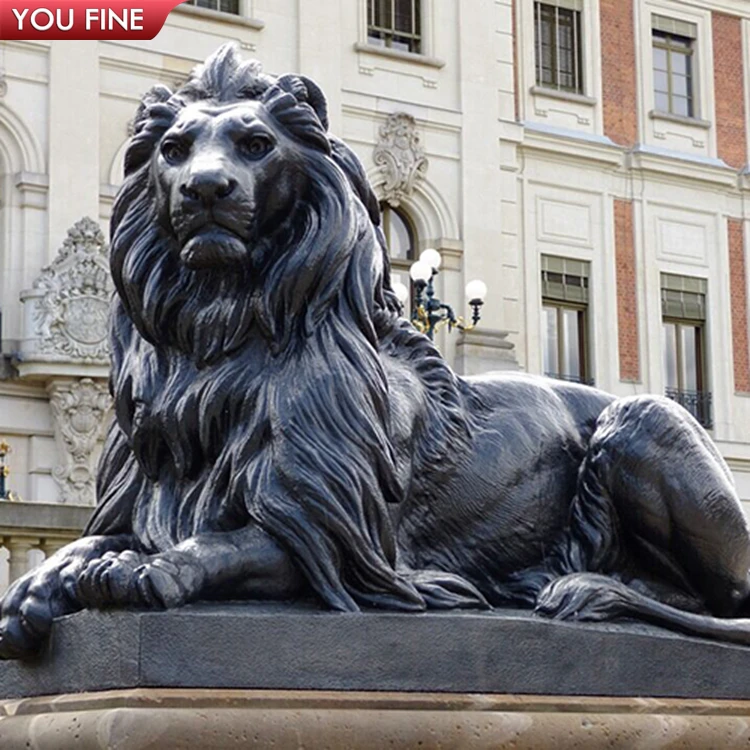 有名な金属製動物彫刻、ブロンズ製立獅子と火棒を持つ彫刻| Alibaba.com