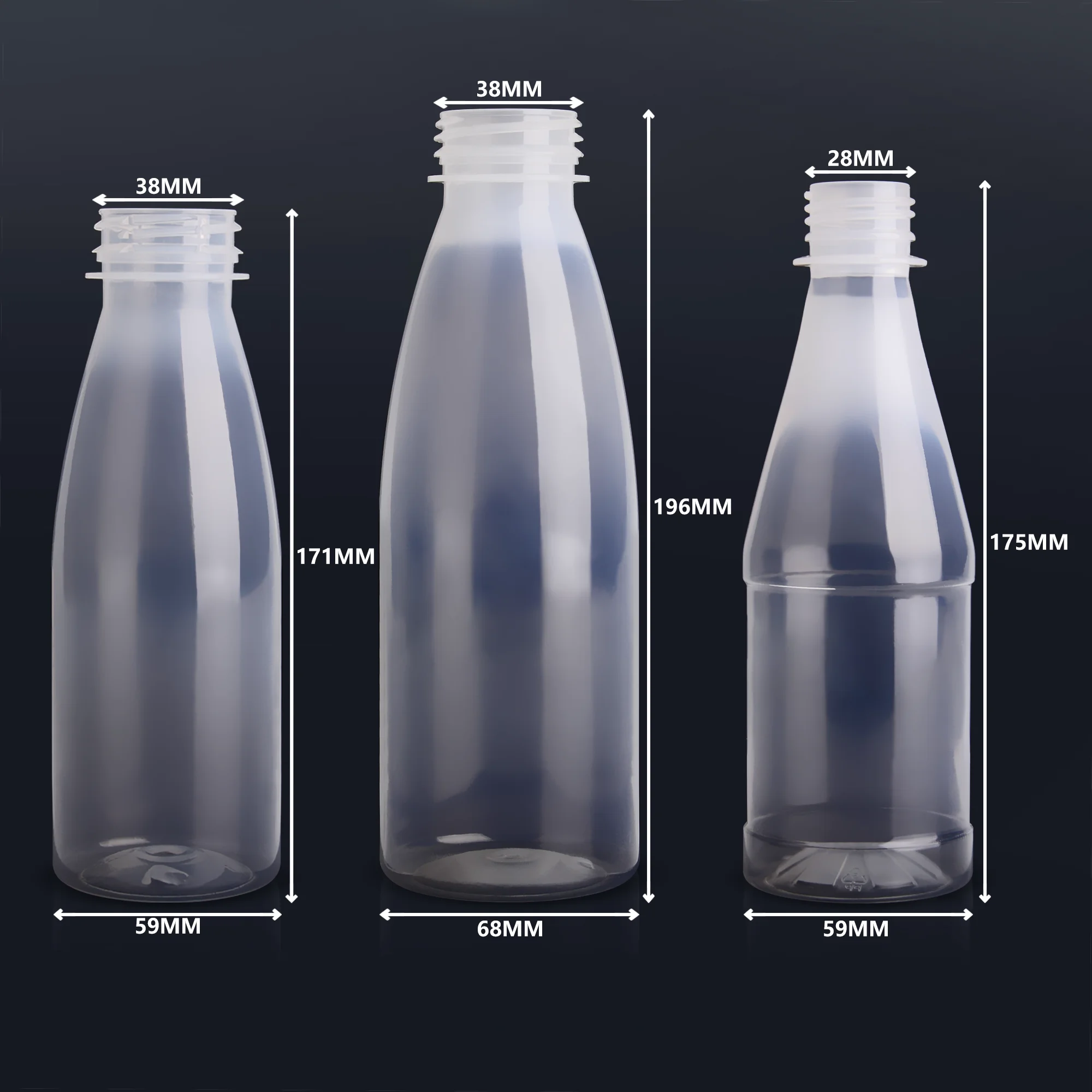 Labels Sticker Customized Fancy Juice Bottle 330ml 500ml Disposable ECO Clear Beverage PET Bottle PP Screw Top Soda Bottle