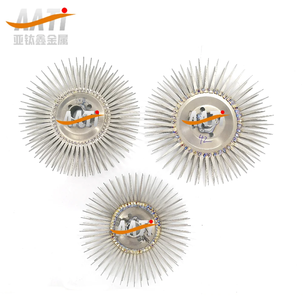 AATi Production Suitable Electroplating Titanium Pointed Split Finger Disc Anodizing Rack Titanium Jigs