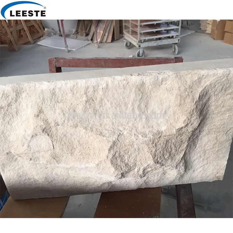 Popular Natural Wall Cladding Split Cream Limestone Tile