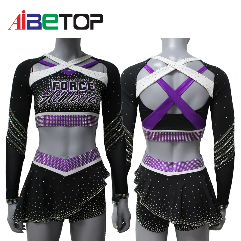 Custom Made Cheerleading Costumes For Adults Ab Rhinestones Fancy ...