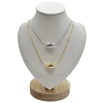 Wholesale Hot Sale Jewelry Cheap Gold Horizontal Water Drop Pendant Necklace