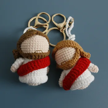New Arrival Religion Doll Handmade Crocheted Terylene Soft Cartoon Anime Keychain Bag Hanging Charm Pendant