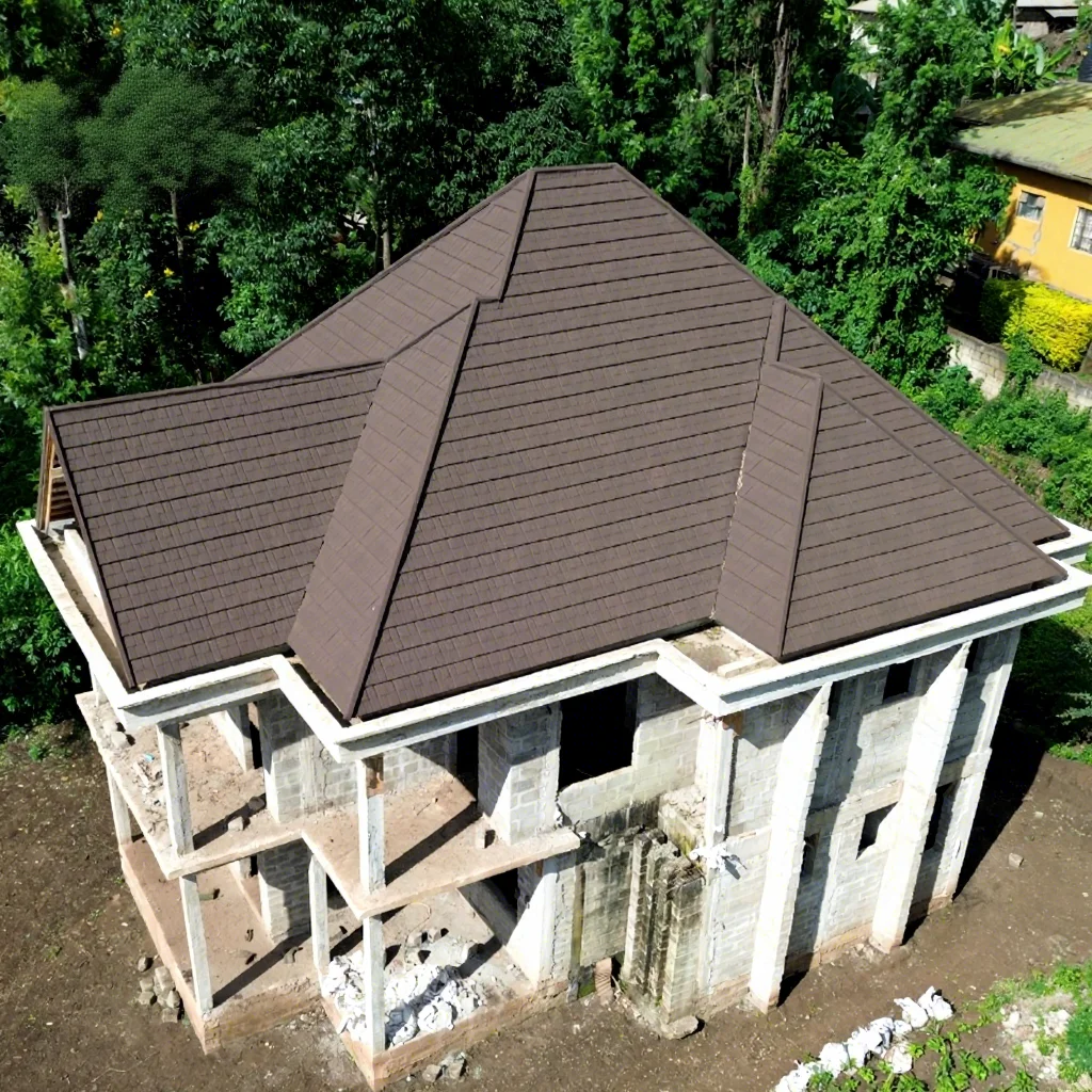 Kerala 0.45mm Stone Chip Coated Roofing Tiles - Rustproof AZ150G Sheets for  Modern Hotel Roofing Solutions