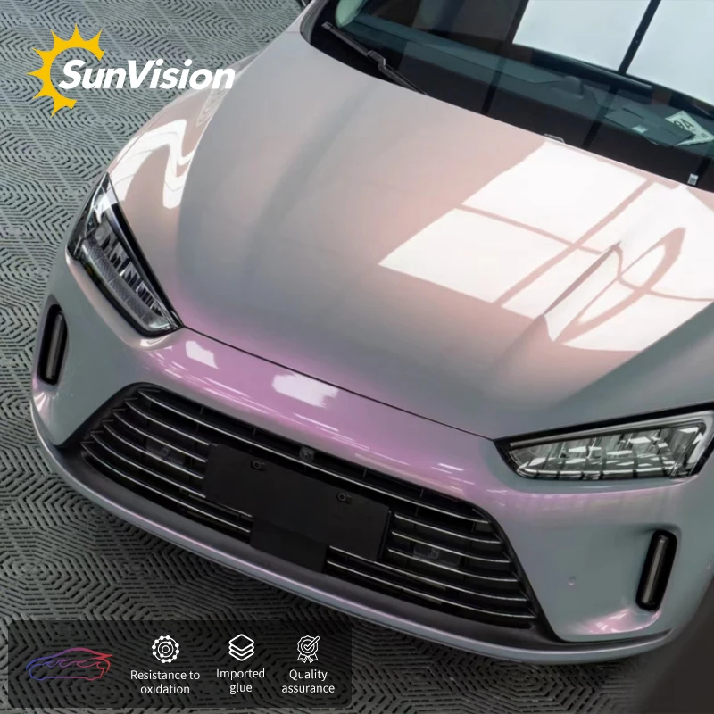 Custom Color Vinyl Wrapping Film Colour Change Vinyl Car Wrapping Film Chameleon Purple Pink Green Car Wrap Vinyl Film