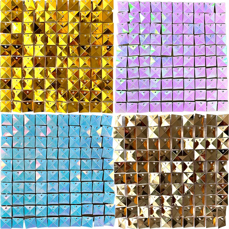 Mirror 3D Shimmer Wall Sequin Panel Bling Photo Background Backdrop for Birthday Decorations Wedding Engagement Anniversary