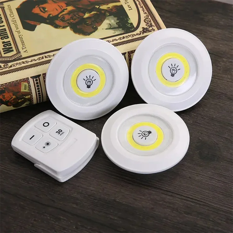 LED Wireless Remote Control Dimmable Wardrobe Night Lamp battery power Cob Under Cabinet Light for Home Closet Kitchen room