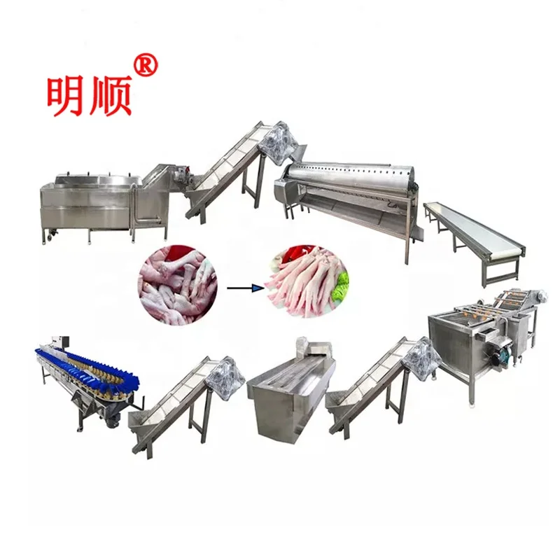 Chicken Feet Processing Line Full Set Chicken Feet Peeling Machine Automatic Chicken Feet Production Line