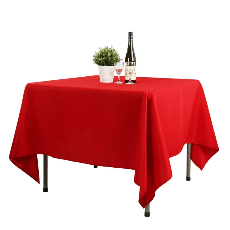 Wholesale custom round rectangular stretch polyester linens table cloth tablecloths for wedding hotel