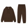 Brown Pullover Hoodie Joggers Set