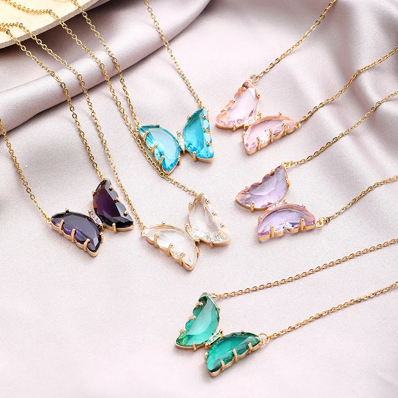 Beautiful Butterfly Gemstone online Necklace