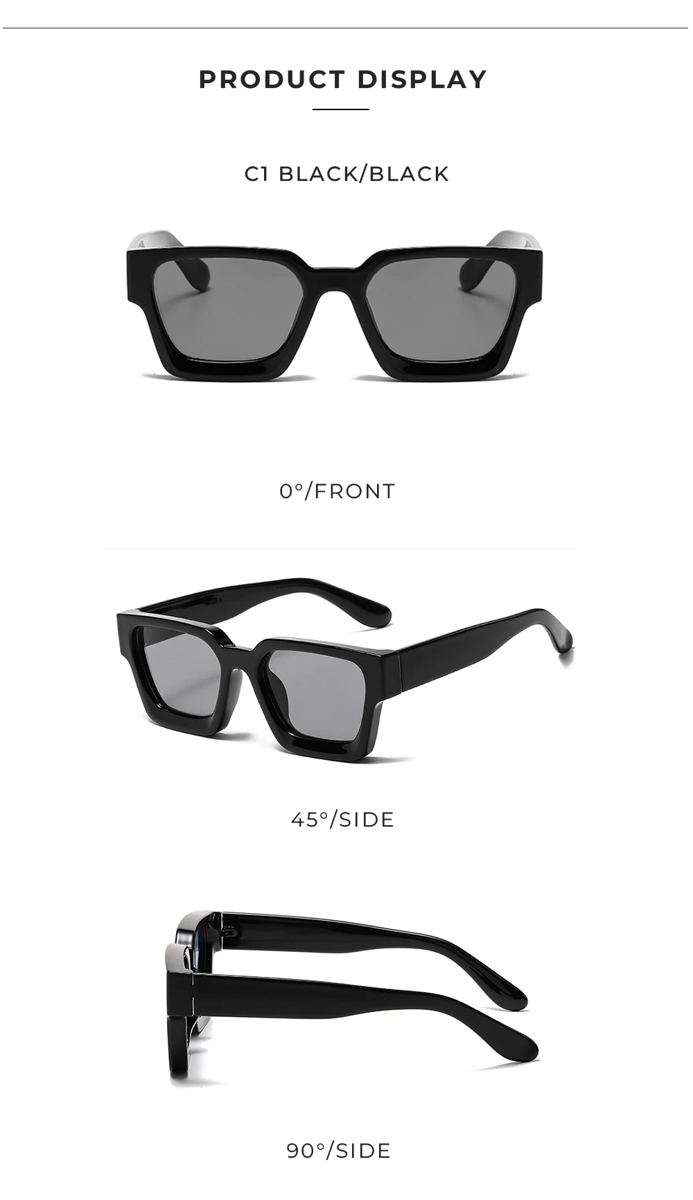 Sunglasses 2023 Luxury Unisex Oversize Square Eyewear Trendy Frame