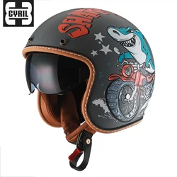 Cyril Dot Certified Retro Open Face Scooter Helmet - Oem