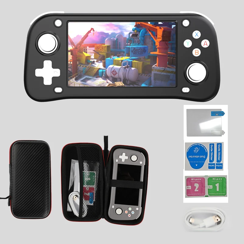 Console Portable Rétro XF43 - Écran IPS 4,3 Pouces, 15000 Jeux Inclus, Batterie Longue Durée