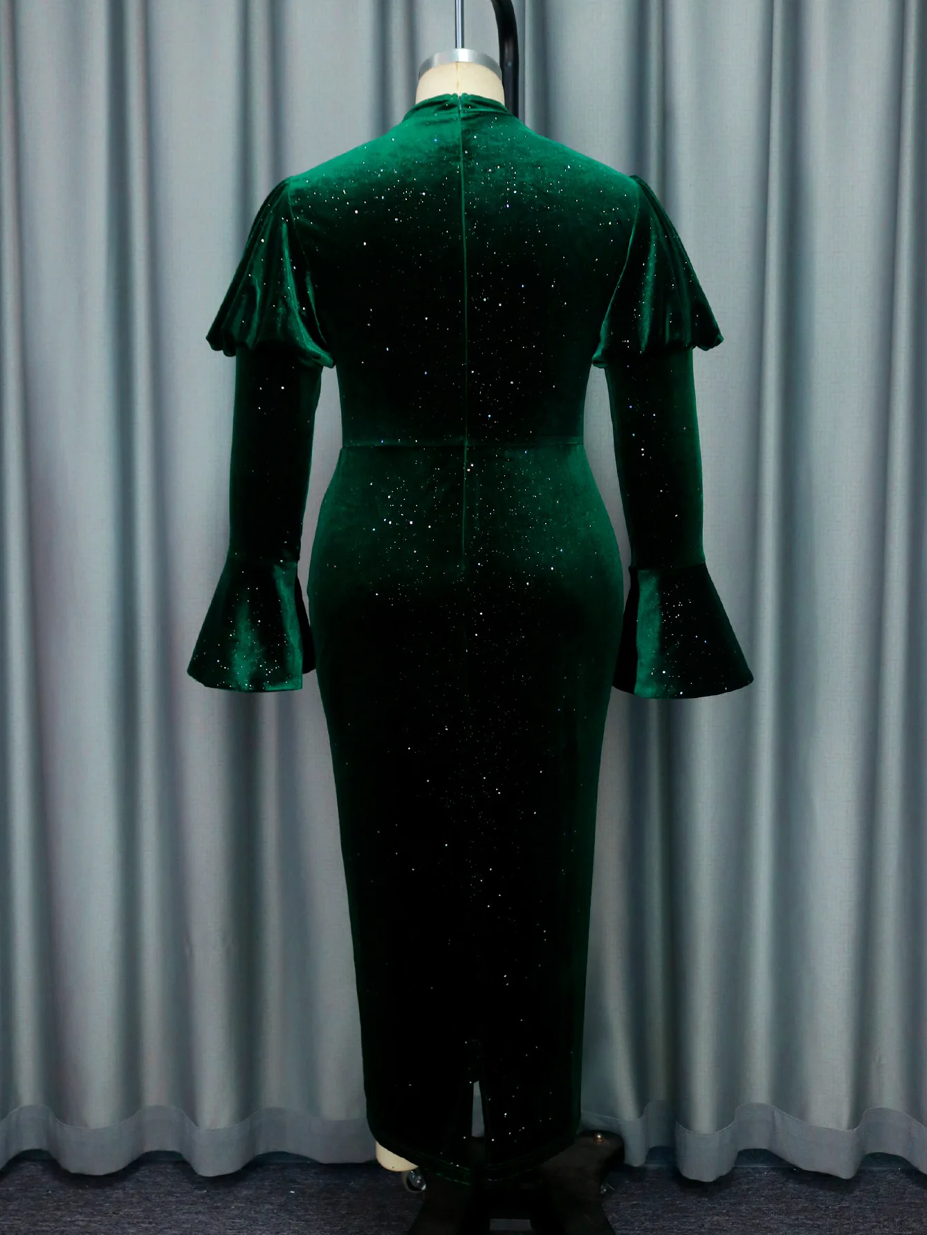 green velvet dress fabric Laurel Velvet Midi Dress– Teuta Matoshi main image 0