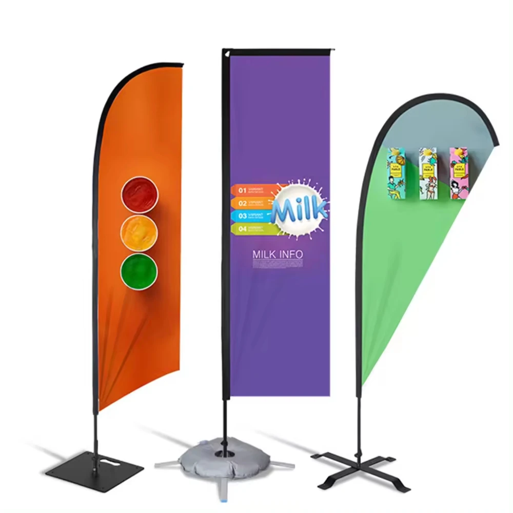 Wind Blade Flag Promoted Polyester Fabric Telescopic Bow Sailing Flag for Advertising