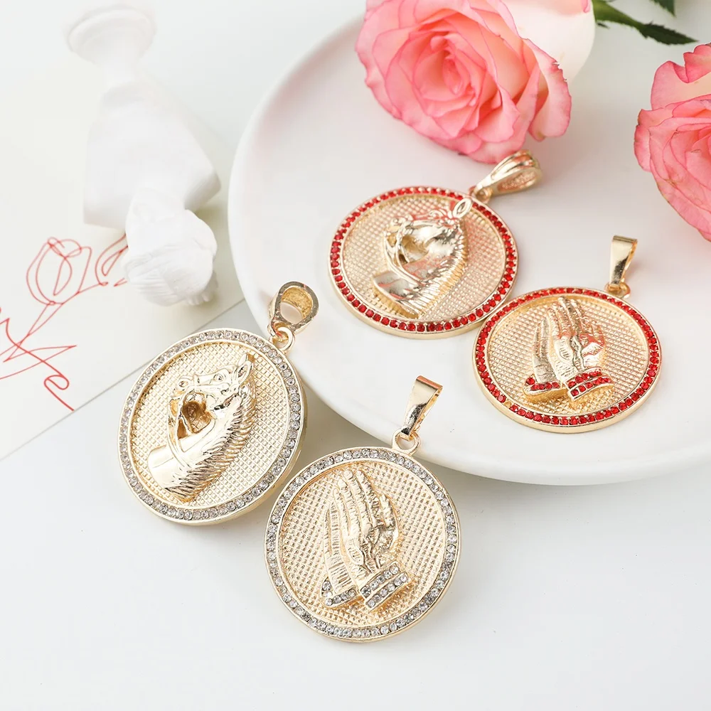 Praying Hands Pendant Medallion Men's 