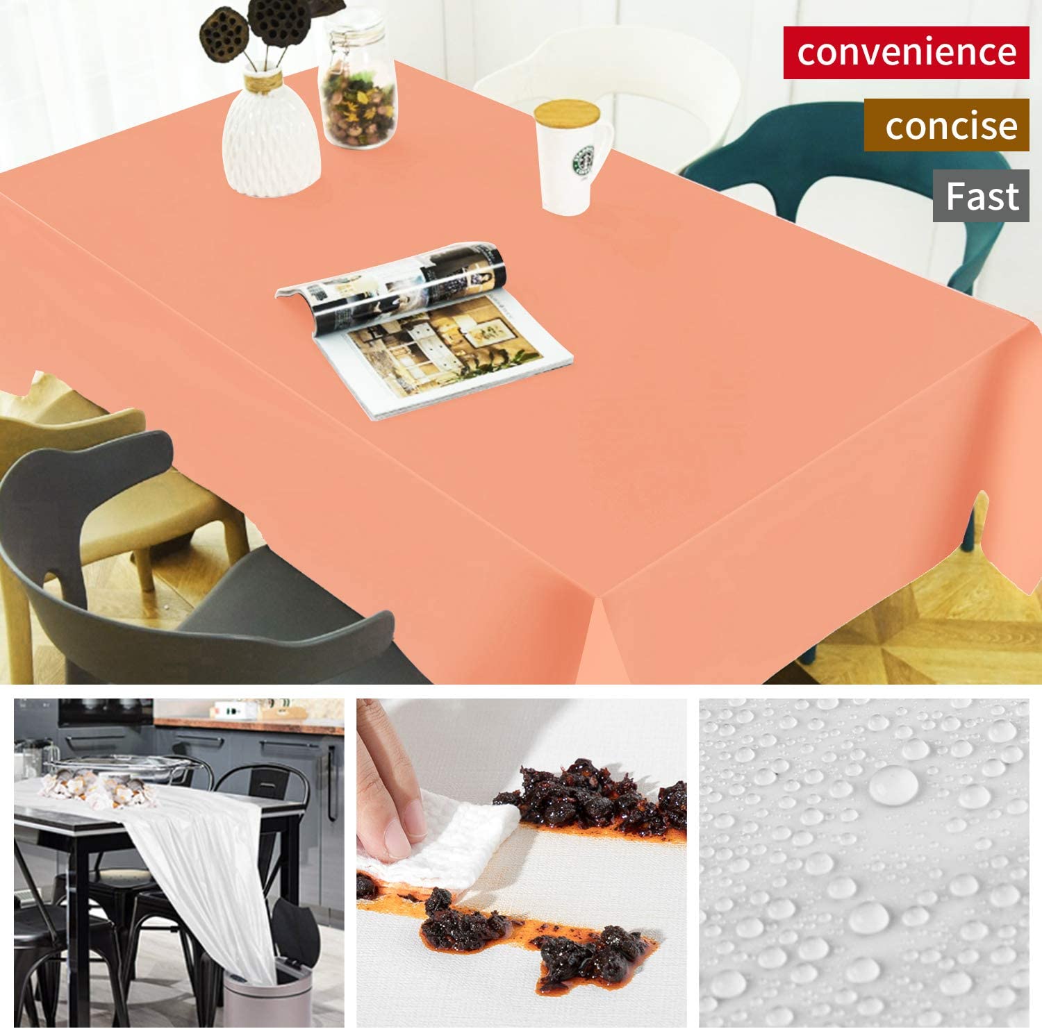 Tovaglie In Plastica Usa E Getta Bianche 152x320 Cm - Confezione Da 30, Rettangolari, Per Feste, Matrimoni, Buffet, Interni/Esterni