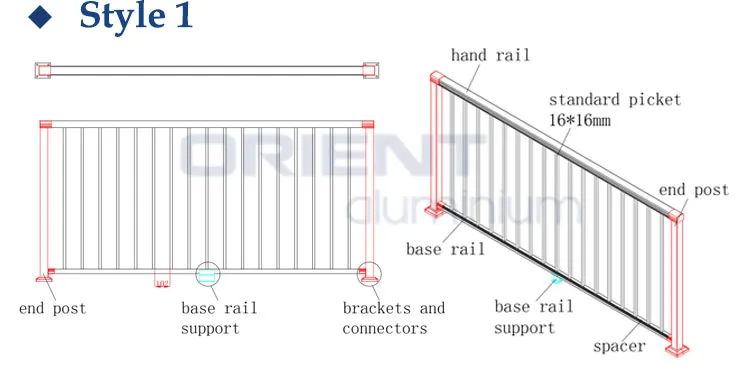 Modern Outdoor Aluminium Balcony Railing & Stair Railing - Custom Sizes ...