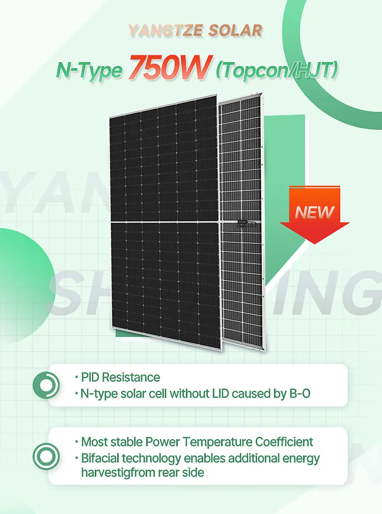 590w 600w 650w 750w N Type Bifacial HJT Commercial Solar Panel