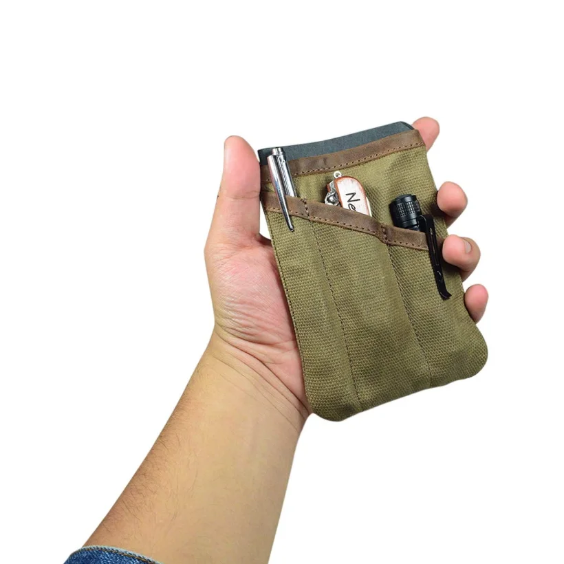 Пользовательский вощеный холщовый Мультитул карманный многоцелевой чехол на молнии для кемпинга сумка для инструментов