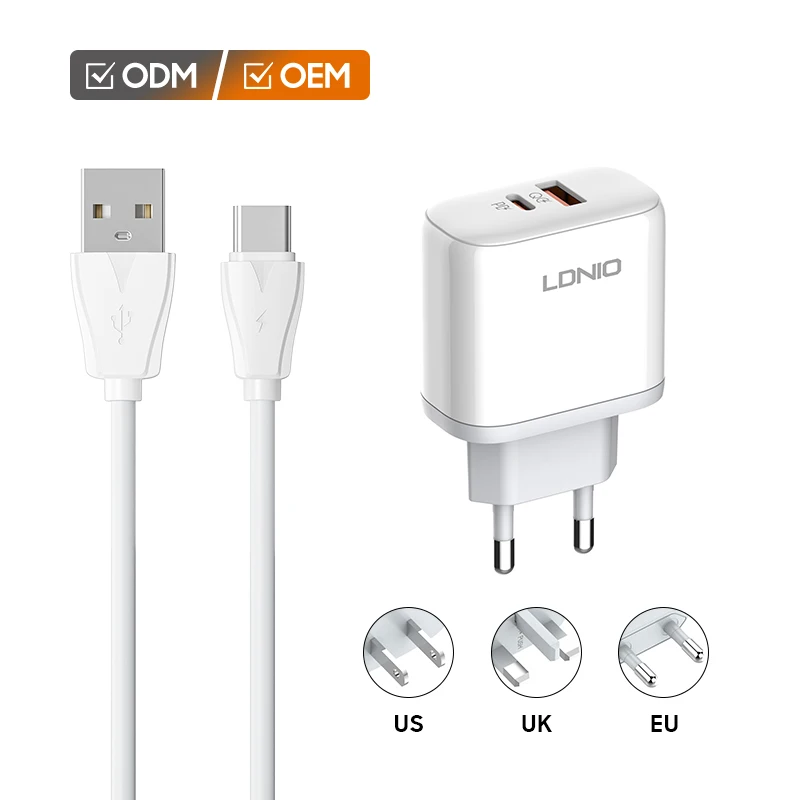 LDNIO A2526C US UK EU Plug PD 45W Charger Type C Mobile Phone Fast Charging Wall Charger