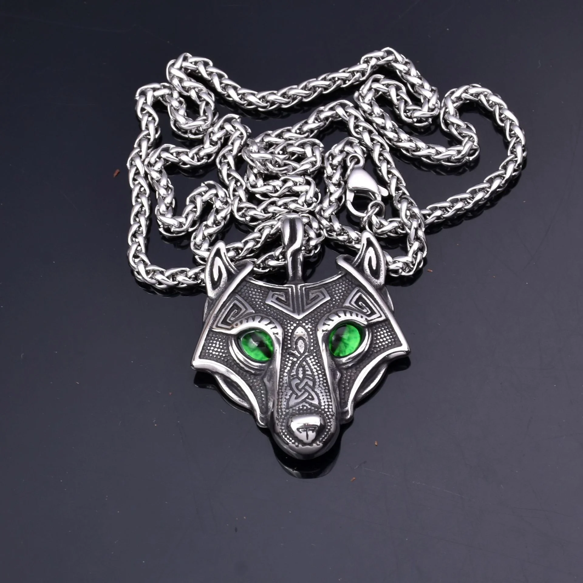 Collana Con Ciondolo A Forma Di Lupo, Da Uomo, Con Lupo Vichingo, Fenrir, Occhio Che Tutto Vede. - Italia - Foto 7