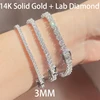3MM 14k solid gold+lab diamond