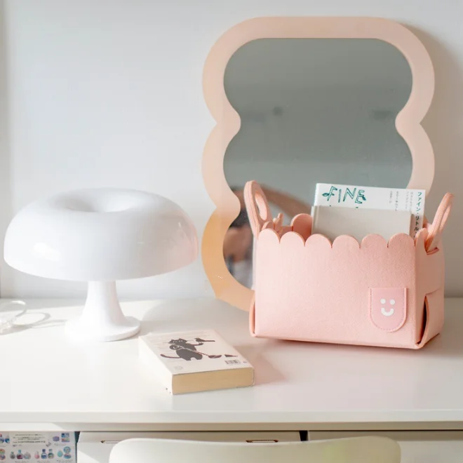 Новинка 2022, корзина для хранения из войлока, Настольная полка, корзина для хранения, симпатичная корзина для хранения для детской комнаты, спальни, гостиной