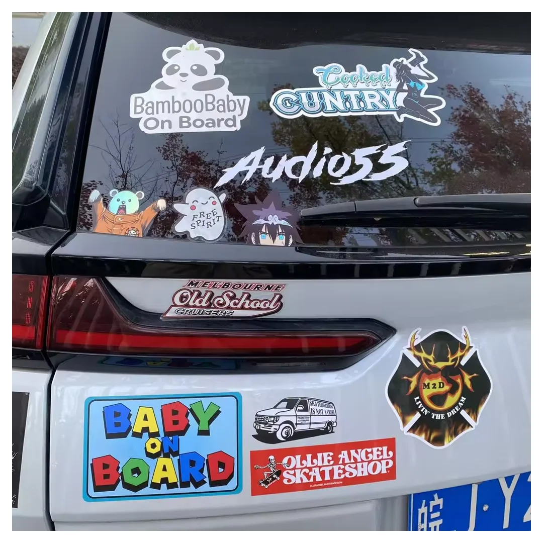 Weatherproof Waterproof Custom Multi Colors Die Cut Brand Logo Sticker Vinyl Car Decals Van Truck Bumper Transfer Sticker Decals