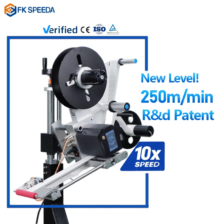 FB-GS80T High Speed Industrial Production Line Full Automatic Production Sticker Flat Top Labeling Machine Head