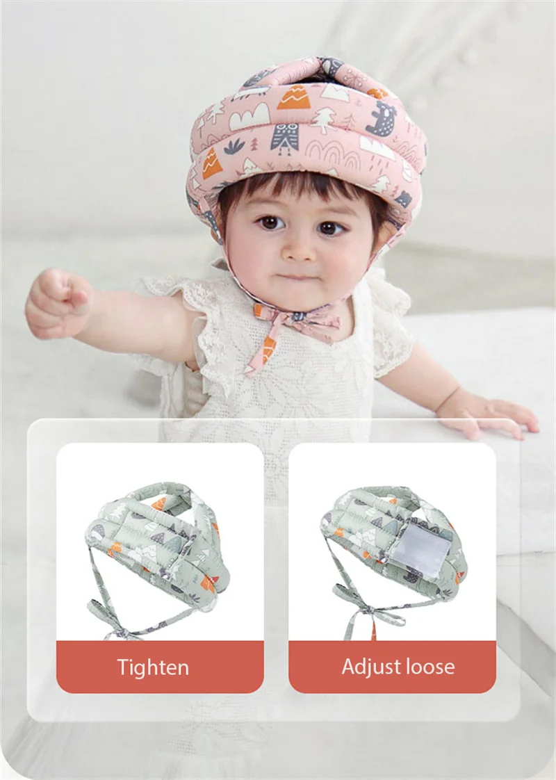 Cotton Baby Helmet Adjustable Baby Child Learn Walking Protector Anti Collision Helmet Toddler