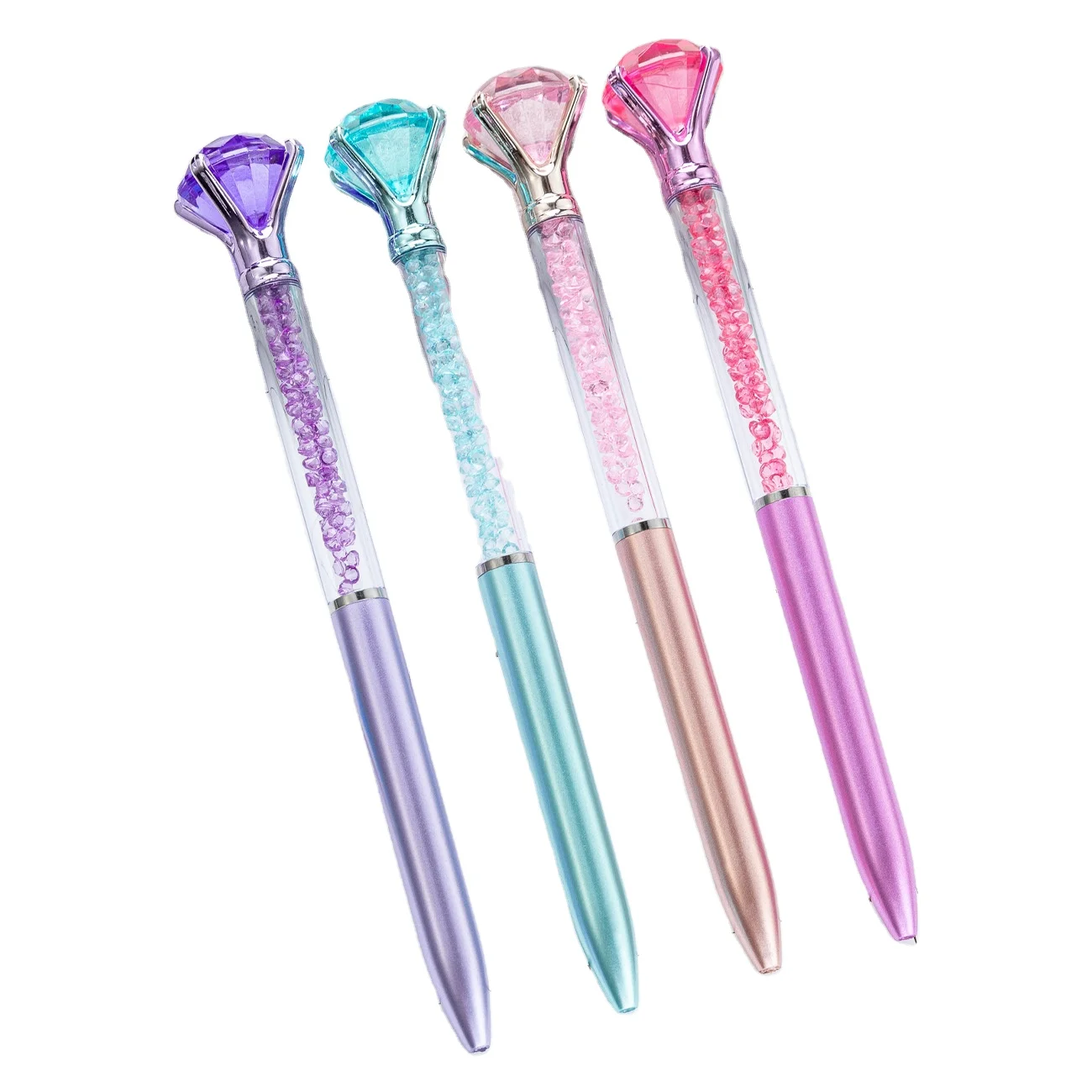 Qilery 12 Stück Diamant-Stifte Set Mit Schlüsselanhänger – Glitzer-Kugelschreiber Für Hochzeit, Party & Geschenke