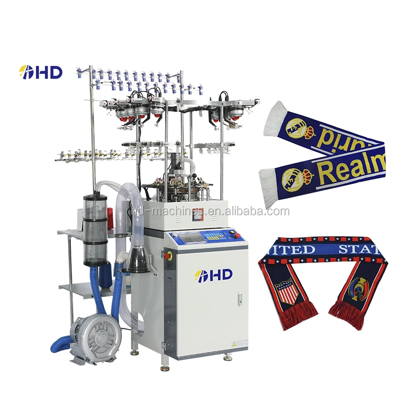 2023 High Speed Fully Automatic Jacquard Soccer Scarf Knitting Machine