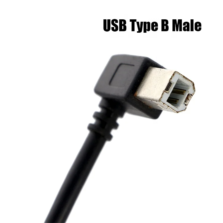 High Speed 90 Degree Right Angle USB 2.0 Printer Head Power Extension Cable for Epson HP