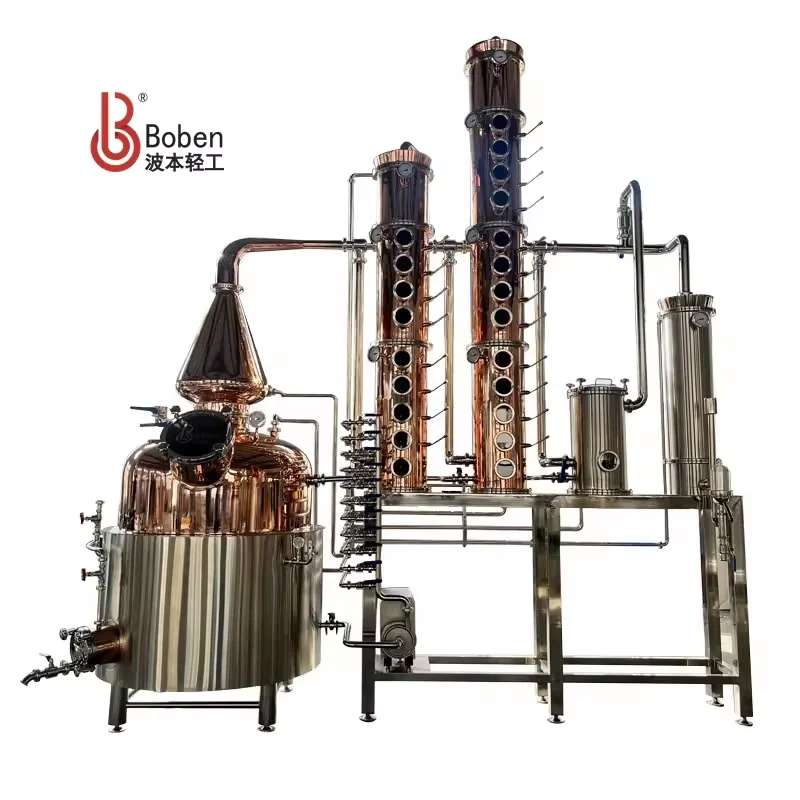 Boben 1000L Multifunctional Copper Pot Distillery Equipment Customized Double Column for Vodka Gin Whisky Pump Core Component