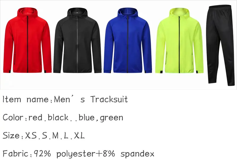 custom men's training set  jogging wear  track suit for men polyester sportswear men tracksuit  training uniforms