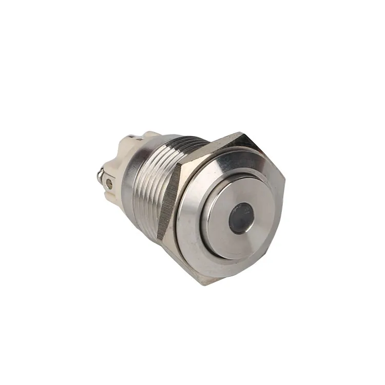 16mm High Round High Round Momentary Metal Push Button Switch AD