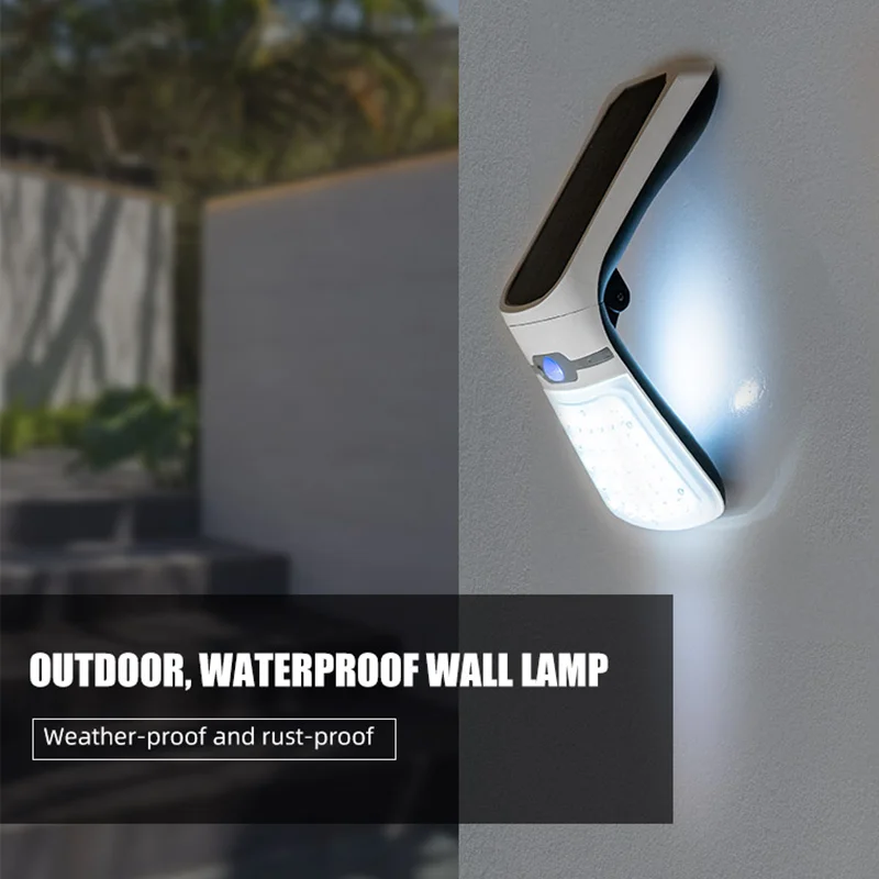 IP65 Waterproof Solar Powered led motion radar sensor adjustable wall mounted light outdoor Morden garden security lights