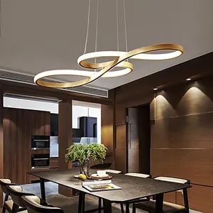 MEIYUN Modern Style Indoor Aluminum LED Hanging Chandeliers Pendant Lights Luxury Dining Room