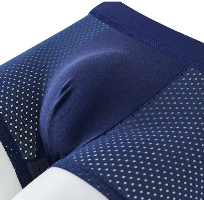 Latest Design Men Ice Silk Cooling Mesh Boxer Shorts Underwear Men Breathable Boxers