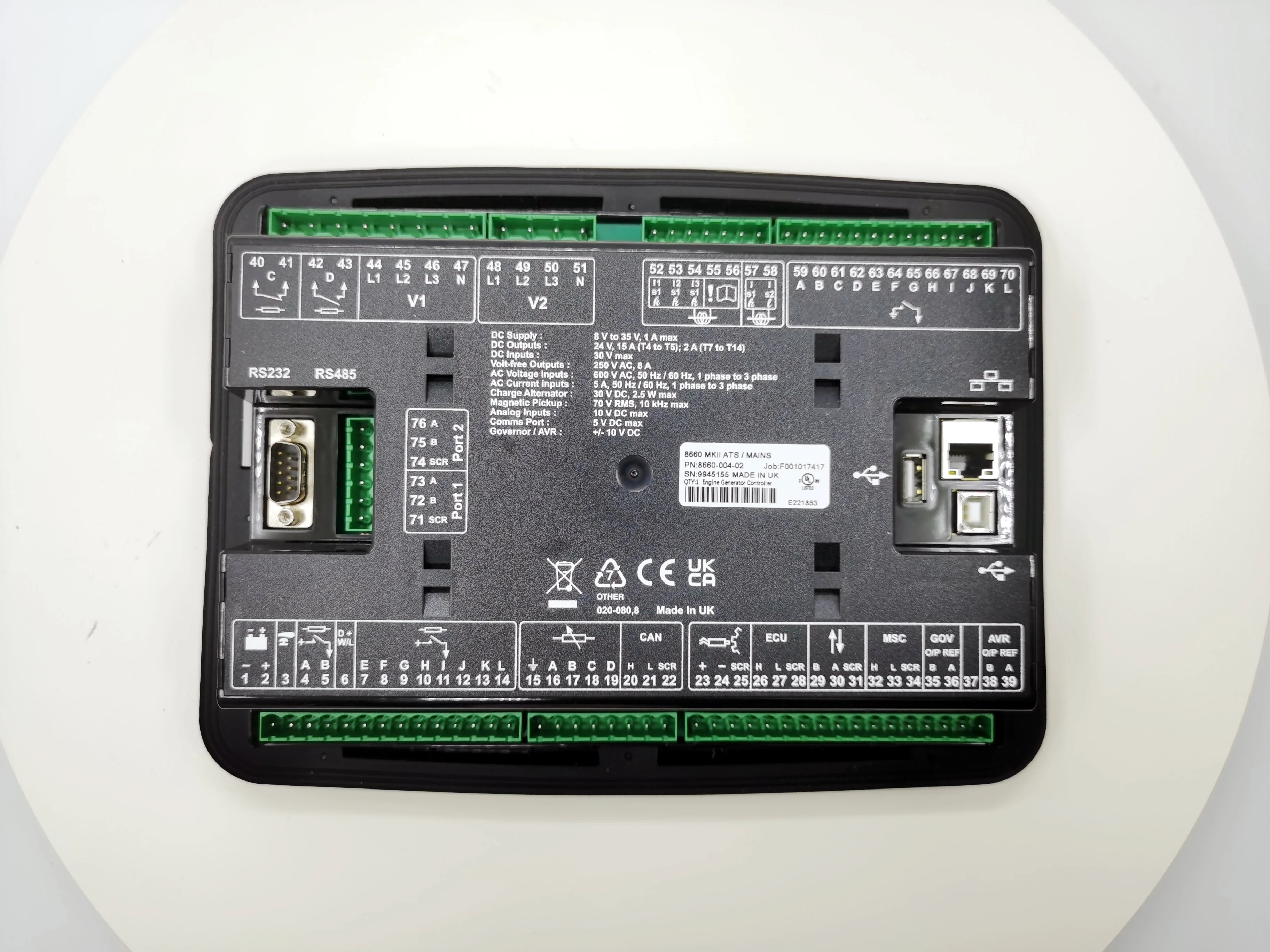 Original DSE8660 MKII Generator Control Module - Auto Transfer