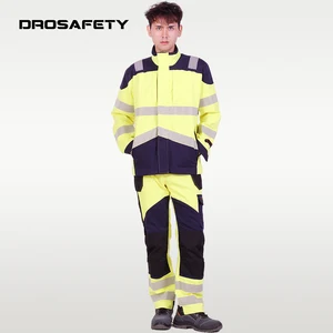 Uniforms Construction Workwear Fire Resistant Reflective Work Clothes High Visibility Work Pants and Jacket
