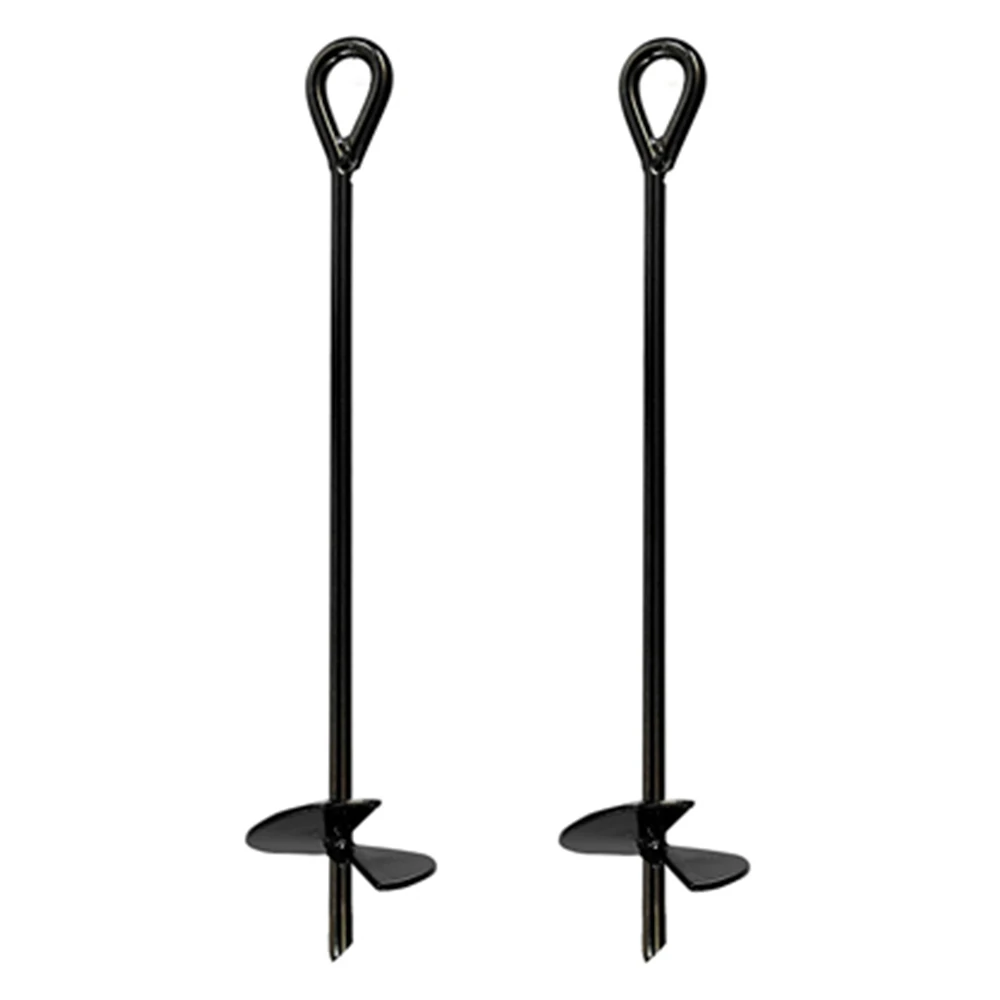 30 дюймовый сверхмощный стальной шнековый якорь, комплект 8 шт. с веревкой 25 футов