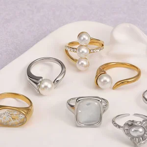 Women's Fine Baroque Freshwater Pearl Ring Adjustable Sterling Silver Jewelry for Weddings and Parties