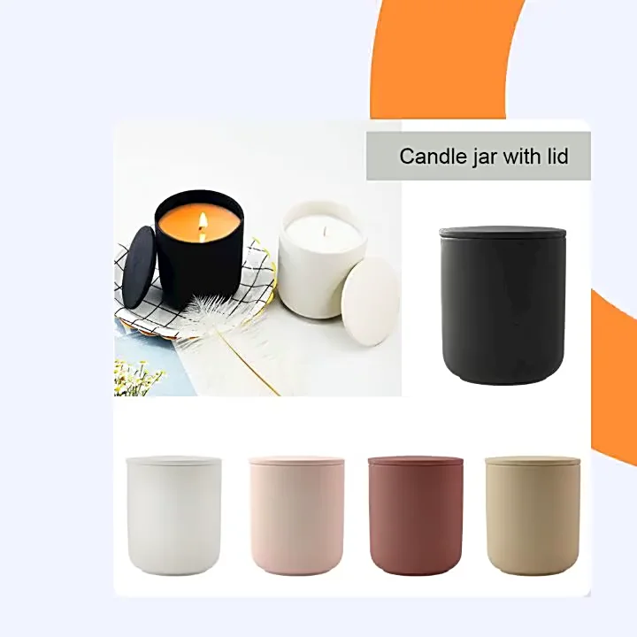 Wholesale Empty Candle Container White Black Ceramic Candle Jars In
