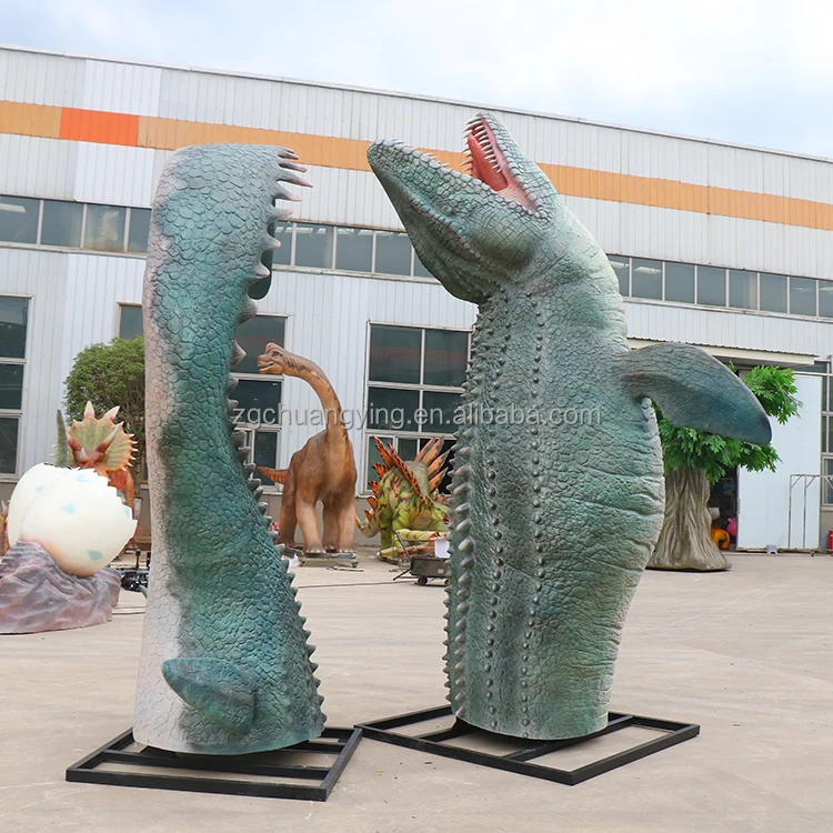 Outdoor Zoo Decor Life Size Fiberglass Animals Prehistoric Animals